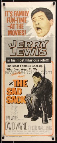 7w916 SAD SACK insert R1962 wacky cross-eyed Jerry Lewis in the Foreign Legion!