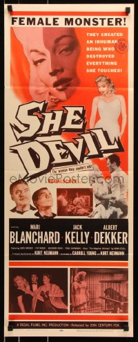 7w929 SHE DEVIL insert 1957 sexy inhuman female monster who destroyed everything she touched!