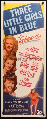 7w963 THREE LITTLE GIRLS IN BLUE insert 1946 sexy June Haver, Vivian Blaine & Vera-Ellen!