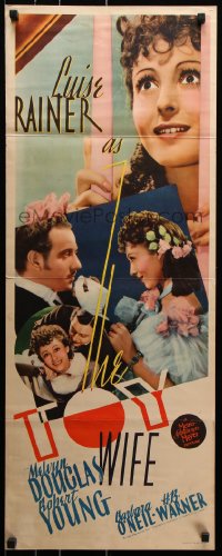 7w969 TOY WIFE insert 1938 images of Luise Rainer, Melvyn Douglas and Robert Young, ultra-rare!