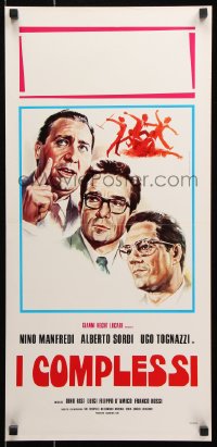 7w564 COMPLEXES Italian locandina 1965 art of Nino Manfredi, Alberto Sordi & Ugo Tognazzi!