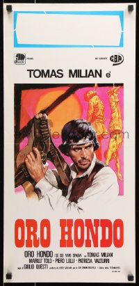 7w570 DJANGO KILL IF YOU LIVE SHOOT Italian locandina R1970s art of Tomas Milian grabbing gun!