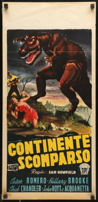 7w608 LOST CONTINENT Italian locandina 1954 Cesar Romero, great rocketship & dinosaur artwork!