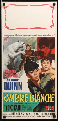 7w632 SAVAGE INNOCENTS Italian locandina 1960 Nicholas Ray, art of Eskimo Anthony Quinn & Tani!