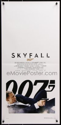 7w635 SKYFALL Italian locandina 2012 Daniel Craig as James Bond shooting gun on back!