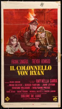 7w646 VON RYAN'S EXPRESS Italian locandina 1965 Frank Sinatra & Trevor Howard in WWII, Nistri art!