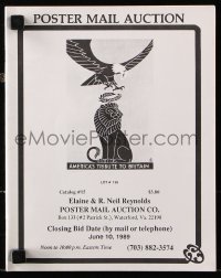 7x037 POSTER MAIL AUCTION 06/10/89 auction catalog 1989 movie posters & non-movie posters!