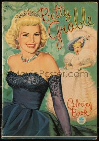 7x133 BETTY GRABLE coloring book 1951 coloring book with the Hollywood star in different outfits!