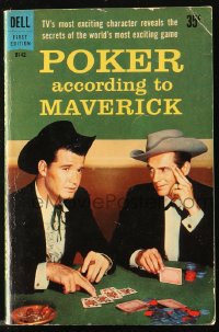 7x110 POKER ACCORDING TO MAVERICK paperback book 1959 James Garner reveals gambling secrets!