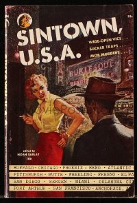 7x114 SINTOWN U.S.A. paperback book 1952 wide-open vice, sucker traps, mob murders, sexy art!