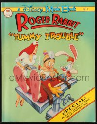 7x232 TUMMY TROUBLE softcover book 1989 A Disney Movie Book, includes 17x22 Roger Rabbit poster!