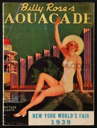7x244 1939 NEW YORK WORLD'S FAIR souvenir program book 1939 Weissmuller in Billy Rose's Aquacade!