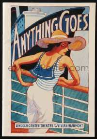 7x257 ANYTHING GOES stage play souvenir program book 1987 Patti LuPone in Cole Porter's musical!