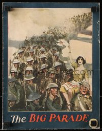 7x270 BIG PARADE souvenir program book 1925 King Vidor's World War I epic, John Gilbert, cool art!
