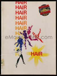 7x342 HAIR souvenir program book 1979 Milos Forman, Treat Williams, includes bound in record!