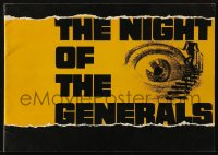7x399 NIGHT OF THE GENERALS Australian souvenir program book 1967 Peter O'Toole, Omar Sharif, rare!