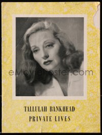 7x412 PRIVATE LIVES stage play souvenir program book 1948 Noel Coward, Tallulah Bankhead!