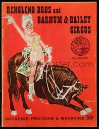 7x420 RINGLING BROS & BARNUM & BAILEY CIRCUS souvenir program book 1963 Bomar art of girl on horse!
