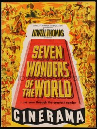 7x435 SEVEN WONDERS OF THE WORLD Cinerama souvenir program book 1956 famous landmarks in Cinerama!