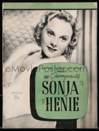 7x442 SONJA HENIE stage play souvenir program book 1939 the incomparable ice skating show!