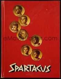 7x447 SPARTACUS hardcover souvenir program book 1961 Stanley Kubrick, art of top cast on gold coins!