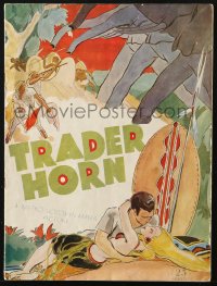 7x475 TRADER HORN souvenir program book 1931 W.S. Van Dyke, art of big game hunters & elephants!