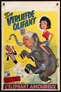 7y302 DE VERLIEFDE OLIFANT Belgian 1950s completely different art of lovable elephant!