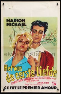7y307 ES WAR DIE ERSTE LIEB Belgian 1958 Marion Michael, Christian Wolff, romantic art!