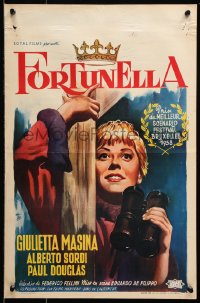 7y316 FORTUNELLA Belgian 1958 Wik art of Giulietta Masina, Fellini, fantasy comedy!