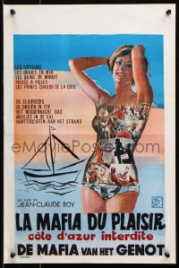7y338 LA MAFIA DU PLAISIR Belgian 1971 Jean-Claude Roy, super sexy and clever artwork!