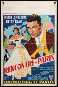7y355 MEETING IN PARIS Belgian 1956 Georges Lampin's Rencontre a Paris, Eiffel Tower & more!