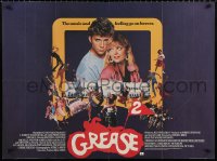 7y078 GREASE 2 British quad 1982 best close up of Michelle Pfeiffer & Maxwell Caulfield!