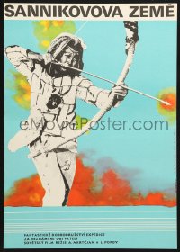 7y113 SANNIKOV LAND Czech 11x16 1973 Vladislav Dyorzhetsky, Franzova art of man w/bow & arrow!