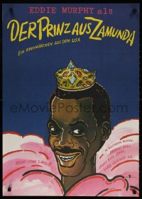 7y231 COMING TO AMERICA East German 23x32 1990 artwork of African Prince Eddie Murphy by Wongel!