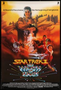 7y070 STAR TREK II English 1sh 1982 The Wrath of Khan, Ricardo Montalban, Shatner, Bob Peak art!