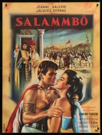 7y842 LOVES OF SALAMMBO French 23x30 1962 Jean Mascii art of Jacques Sernas & sexy Jeanne Valerie!