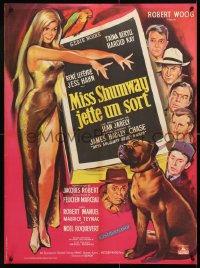 7y848 MISS SHUMWAY GOES WEST French 23x31 1963 Jean Jabely's Une Blonde Comme Ca, sexy art!