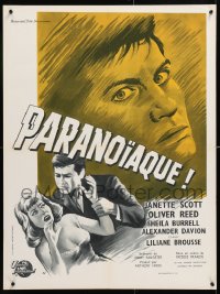 7y860 PARANOIAC French 24x32 1963 a harrowing excursion that takes you deep into its twisted mind!