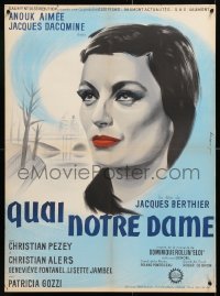 7y864 QUAI NOTRE DAME French 23x32 1961 Jacques Berthier's Quai Notre Dame, cool Carnoy artwork!