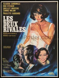 7y885 TIME OF INDIFFERENCE French 23x31 1967 Mascii art of sexy Claudia Cardinale & Rod Steiger!