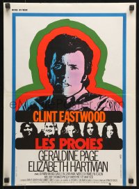 7y907 BEGUILED French 15x21 1971 cool different psychedelic art of Clint Eastwood, Don Siegel