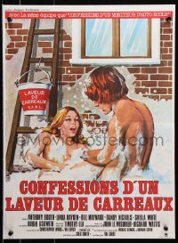 7y923 CONFESSIONS OF A WINDOW CLEANER French 16x21 1974 great sexy artwork of every window cleaner's fantasy!