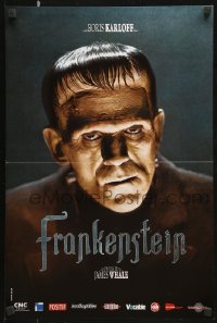 7y934 FRANKENSTEIN French 16x24 R2008 wonderful close up of Boris Karloff as the monster!