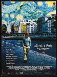 7y949 MIDNIGHT IN PARIS French 15x21 2011 cool image of Owen Wilson under Van Gogh's Starry Night!