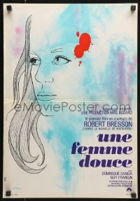 7y985 UNE FEMME DOUCE French 15x22 1969 Robert Bresson's Une femme douce, wonderful art by Chica!
