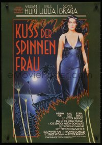 7y040 KISS OF THE SPIDER WOMAN German 1986 cool artwork of sexy Sonia Braga in spiderweb dress!