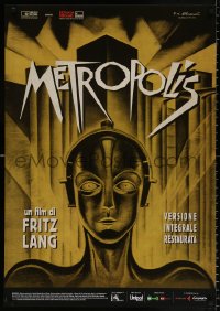 7y648 METROPOLIS Italian 1sh R2010 Fritz Lang, classic robot art from the first German release!
