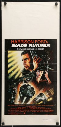 7y664 BLADE RUNNER Italian locandina R1992 Ridley Scott's director's cut, Alvin art of Harrison Ford!