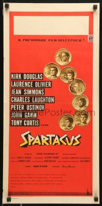 7y730 SPARTACUS Italian locandina 1960 Kubrick & Kirk Douglas epic, Bass & Brown gold coins art!