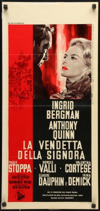 7y744 VISIT Italian locandina 1964 Giuliano Nistri art of Ingrid Bergman & Anthony Quinn!